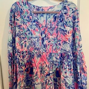 Lilly Pulitzer bell sleeve top, with tassel detail, size medium